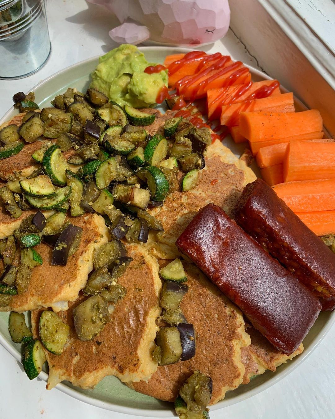 BBQ Chickpea Pancakes with Cauliflower