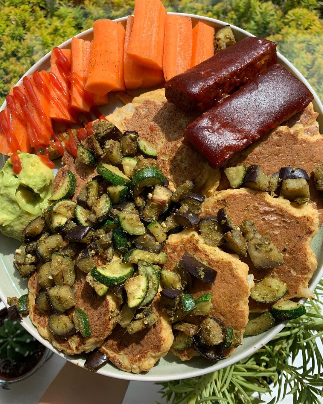 BBQ Chickpea Pancakes with Cauliflower