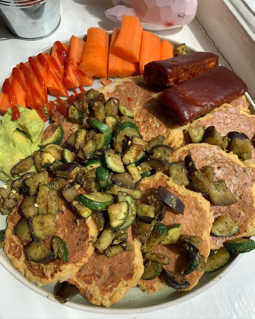 BBQ Chickpea Pancakes with Cauliflower