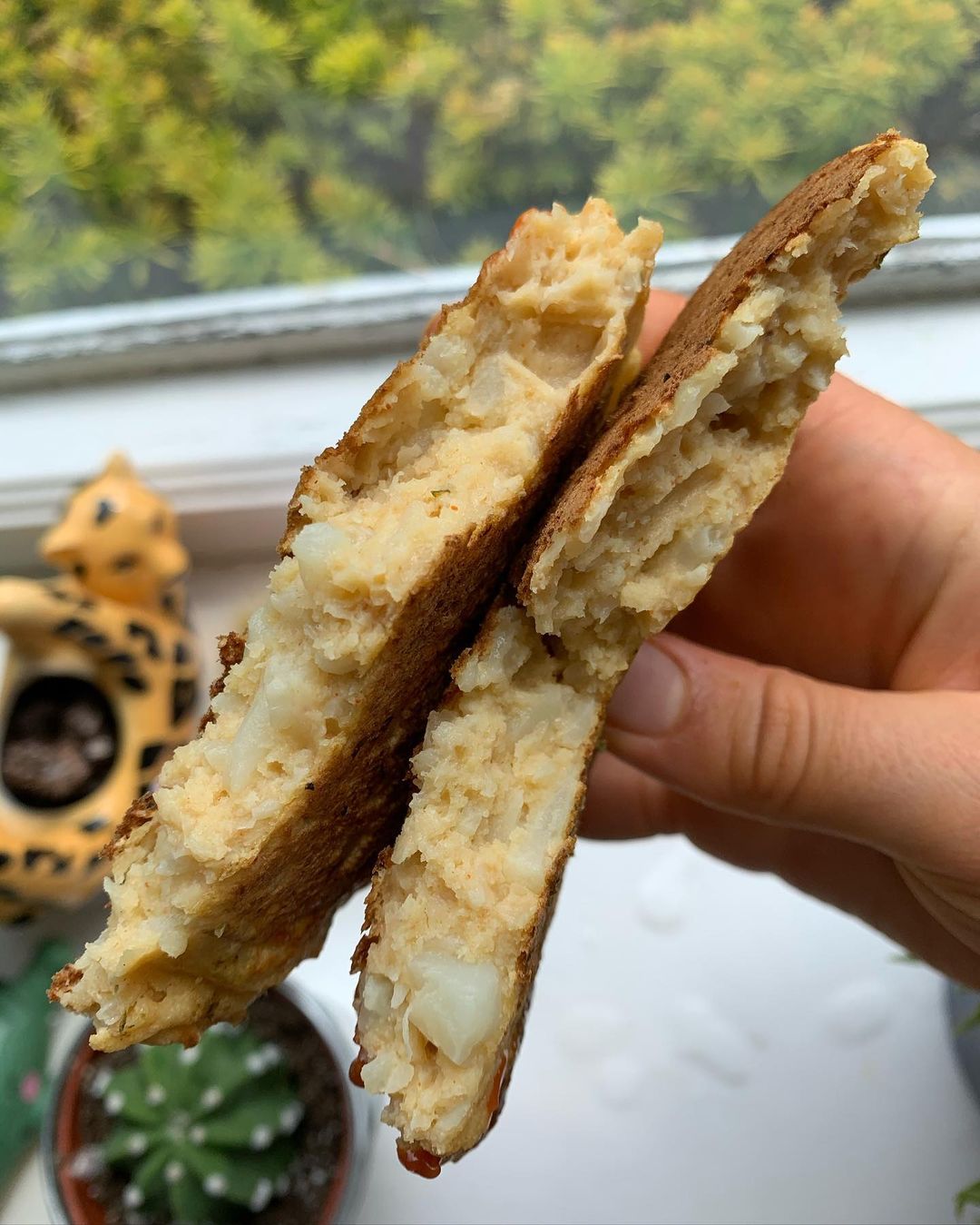 BBQ Chickpea Pancakes with Cauliflower
