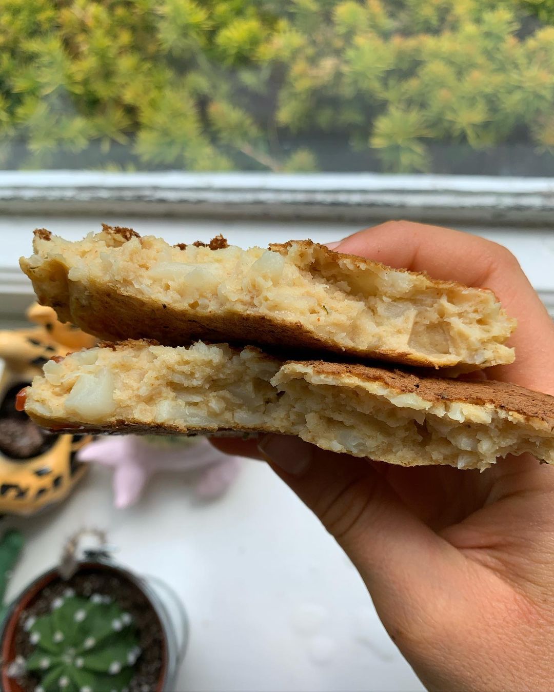 BBQ Chickpea Pancakes with Cauliflower
