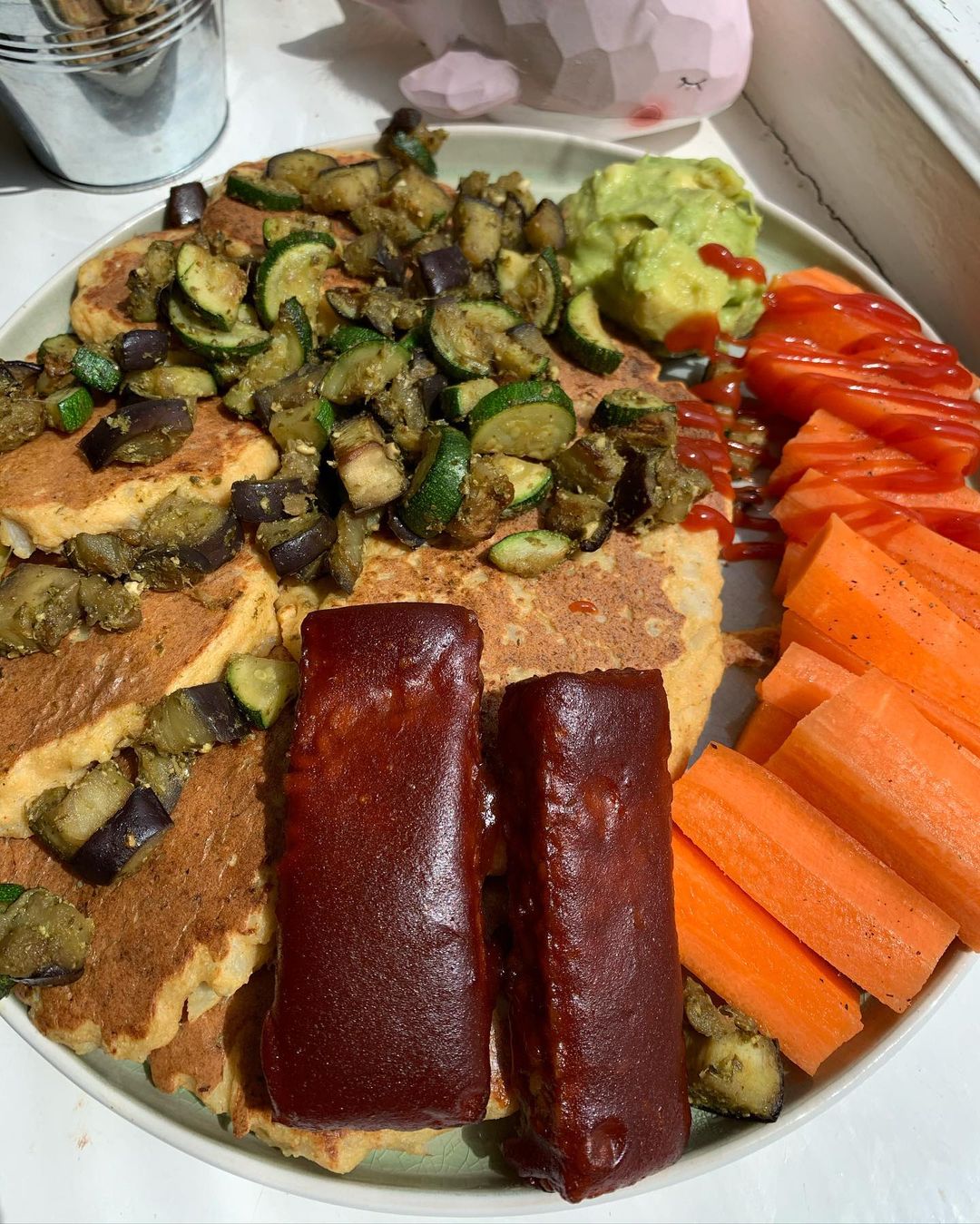 BBQ Chickpea Pancakes with Cauliflower