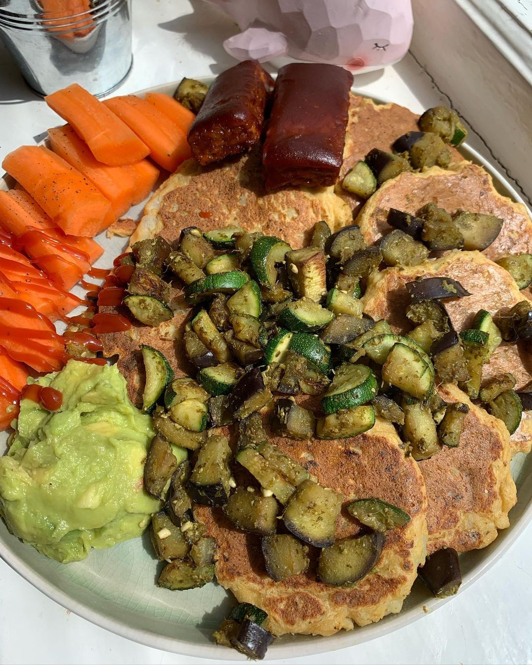 BBQ Chickpea Pancakes with Cauliflower