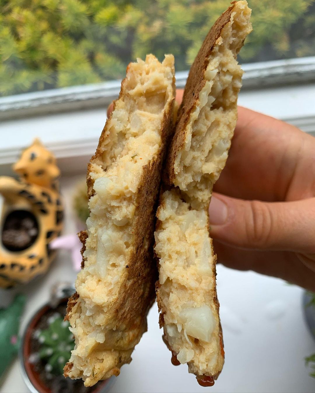 BBQ Chickpea Pancakes with Cauliflower