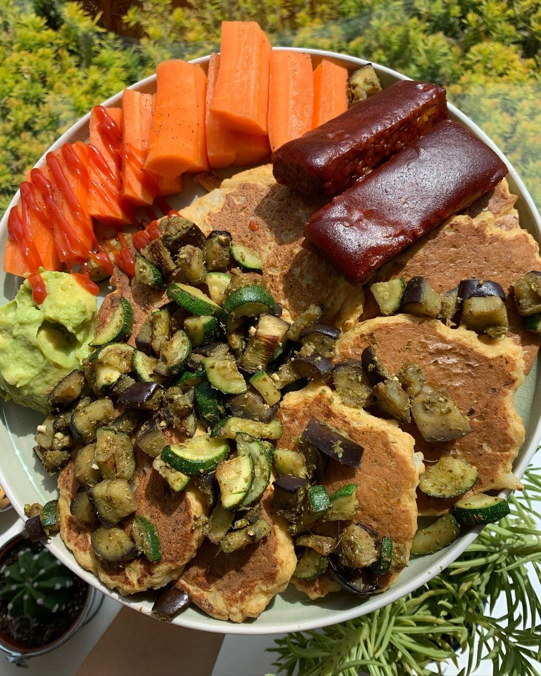 BBQ Chickpea Pancakes with Cauliflower