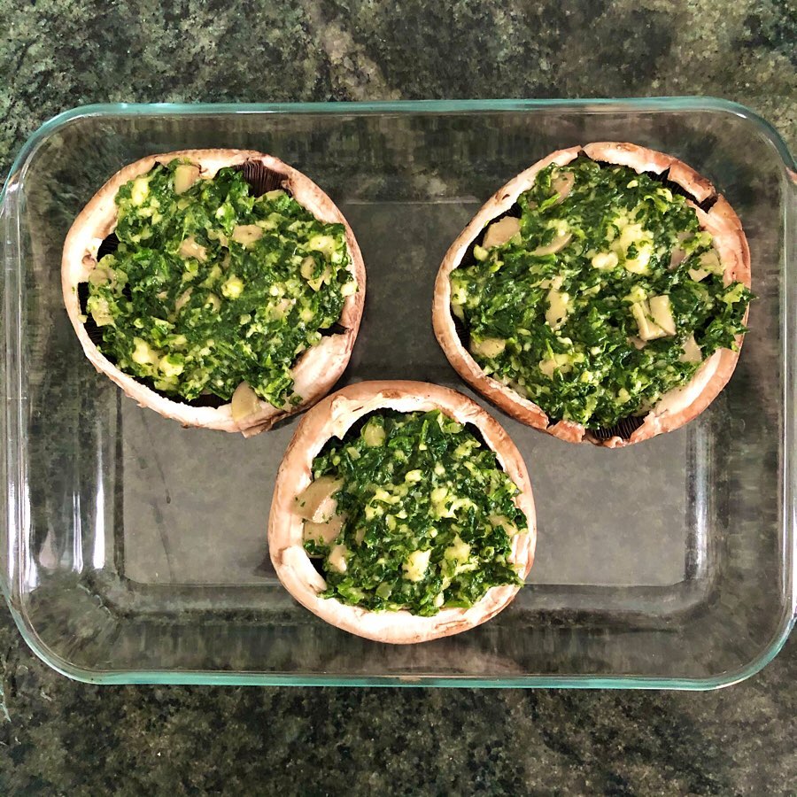 Stuffed Portobello Mushrooms with Spinach