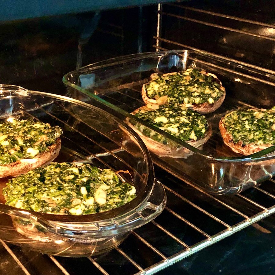 Stuffed Portobello Mushrooms with Spinach