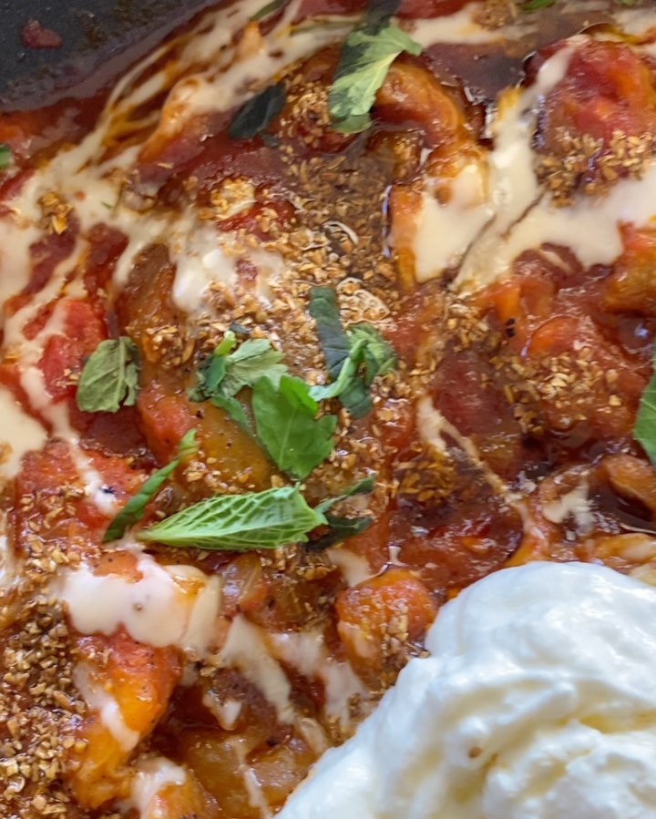 Smoky Eggplant in Spiced Tomato Sauce