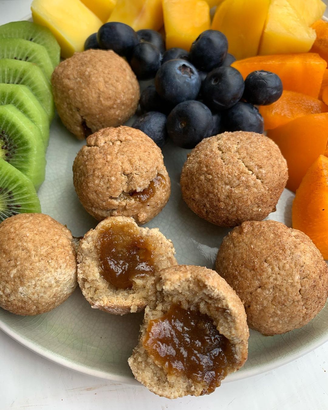 Caramel Stuffed Baked Donut Holes