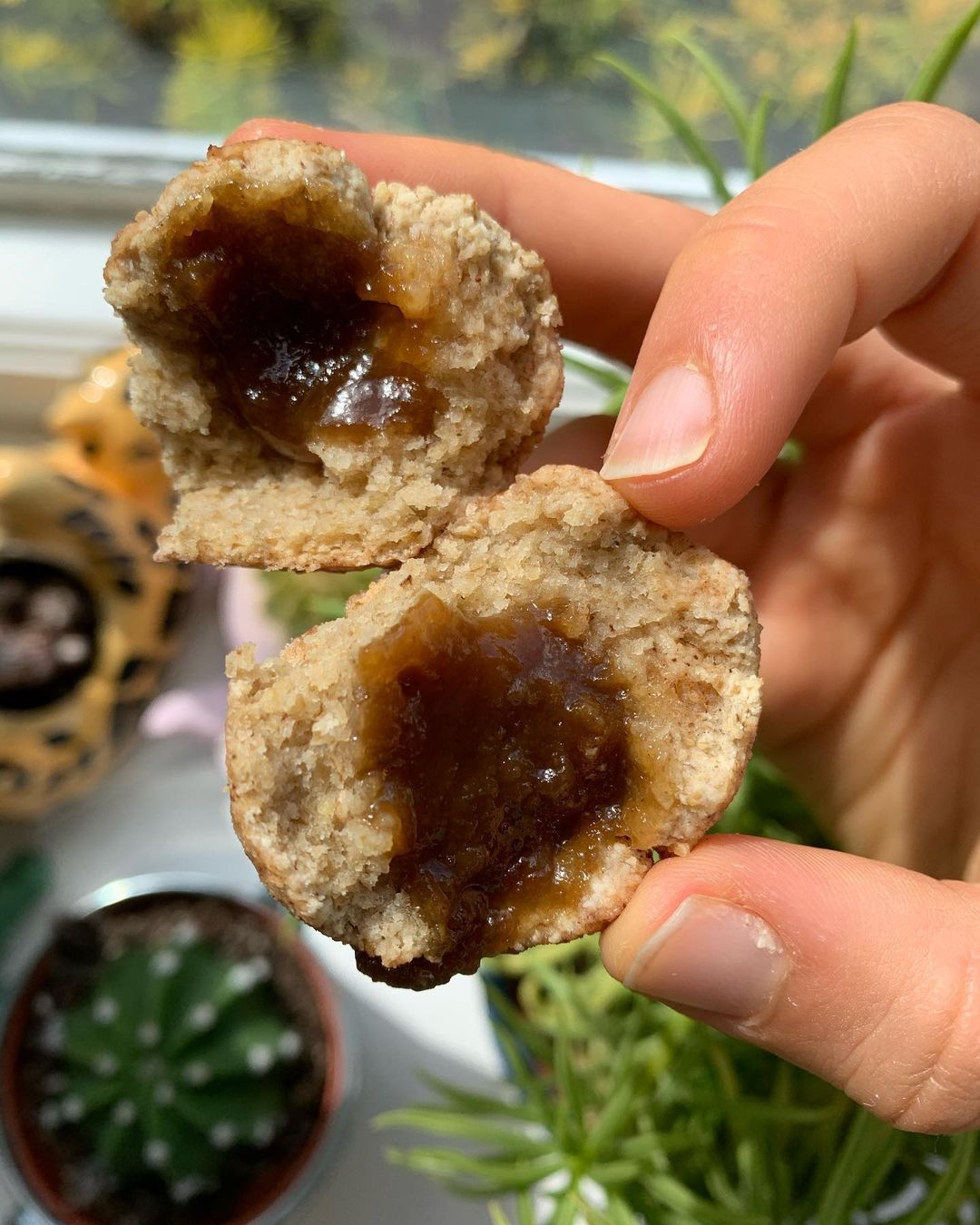 Caramel Stuffed Baked Donut Holes