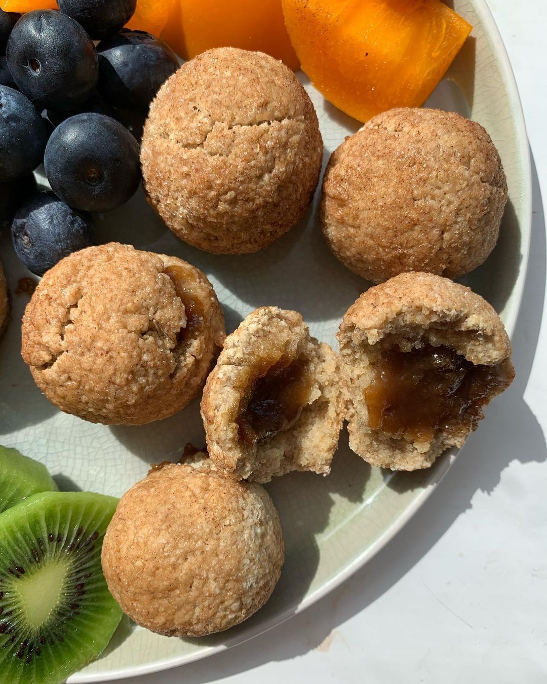 Caramel Stuffed Baked Donut Holes