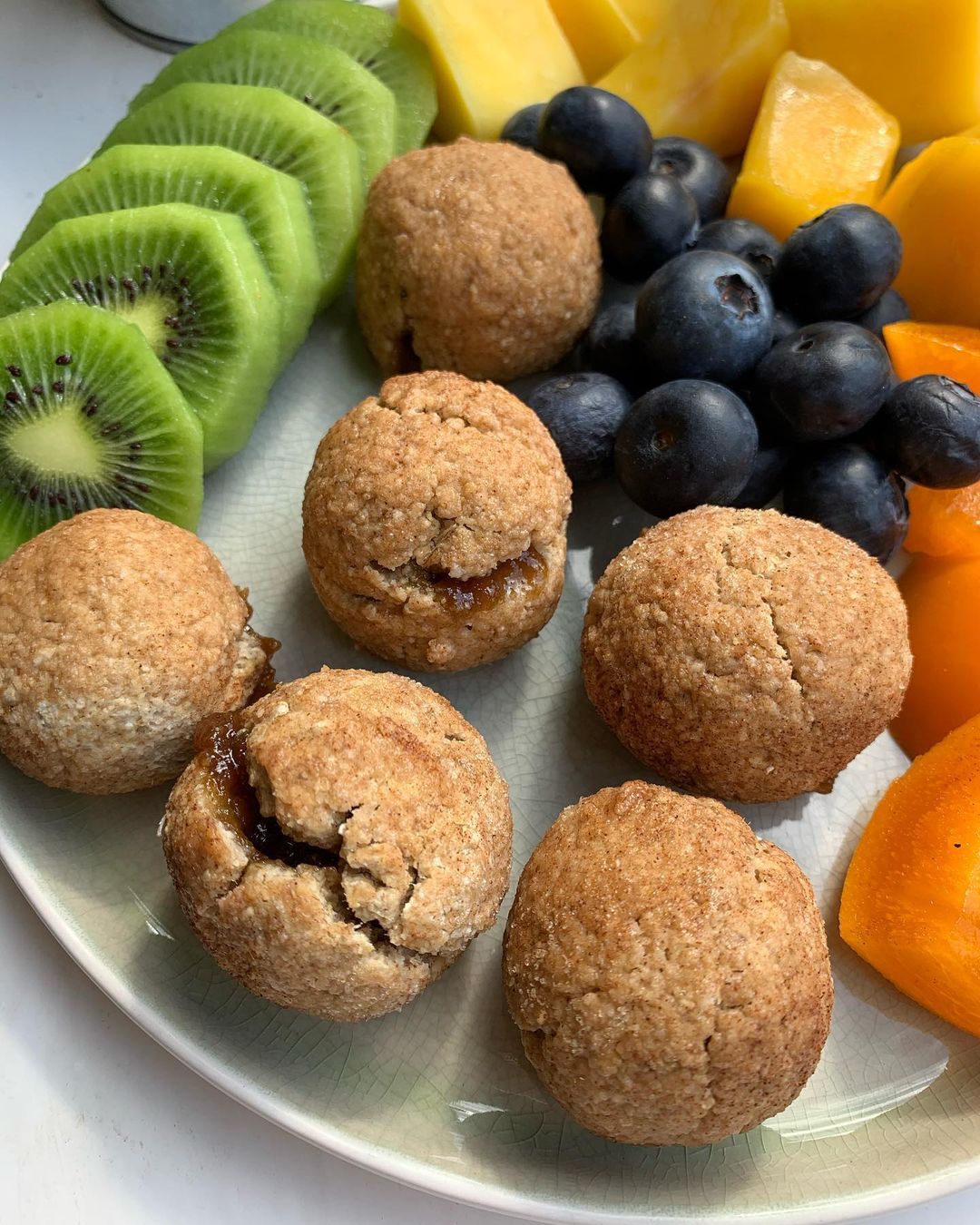 Caramel Stuffed Baked Donut Holes