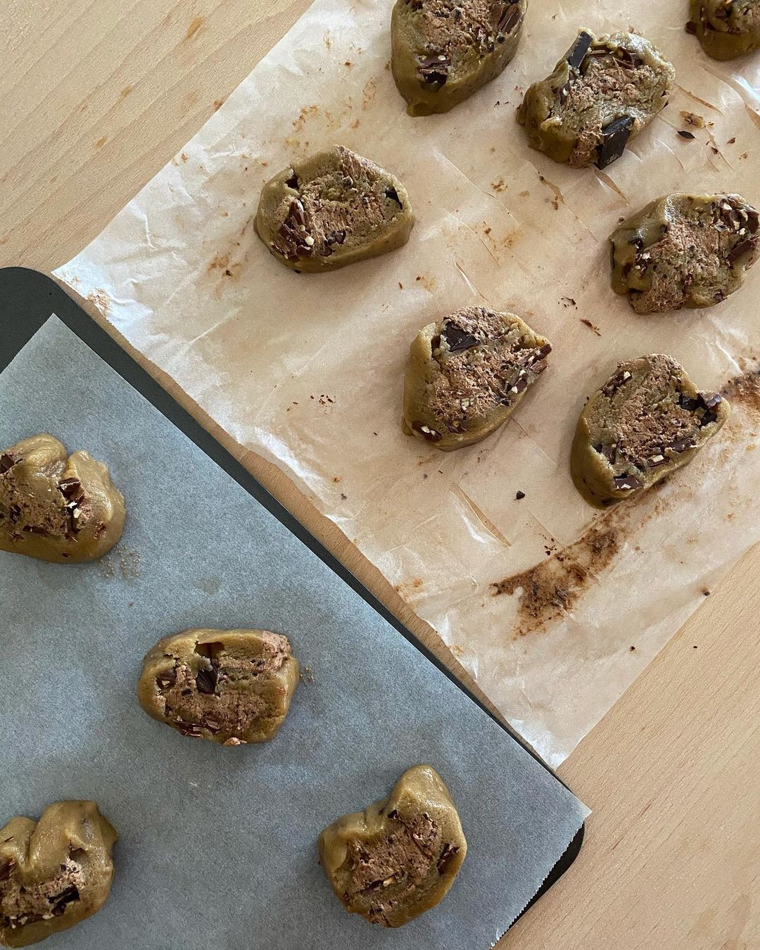 Choc Chunk Cookies with Brownie Swirl
