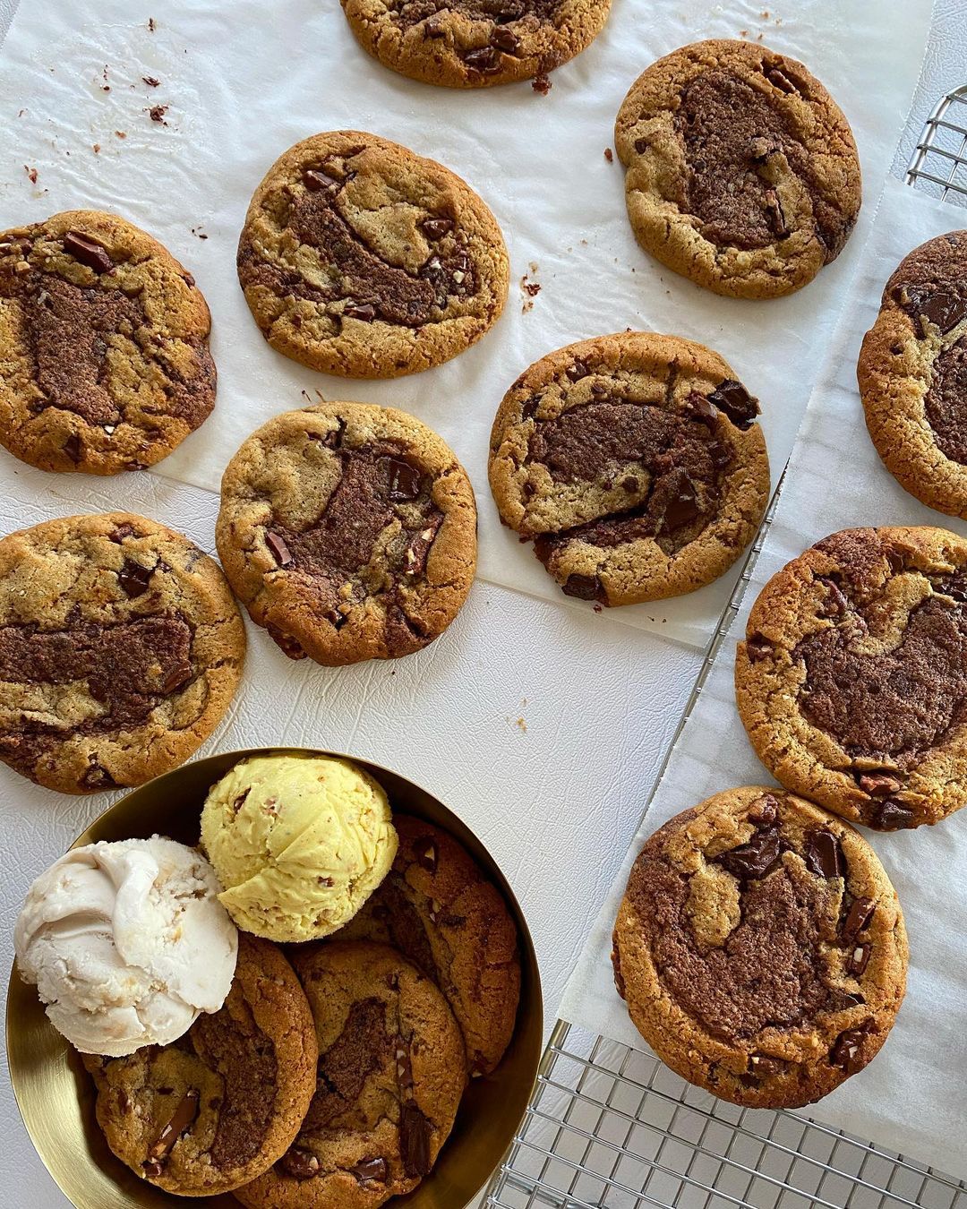 Choc Chunk Cookies with Brownie Swirl