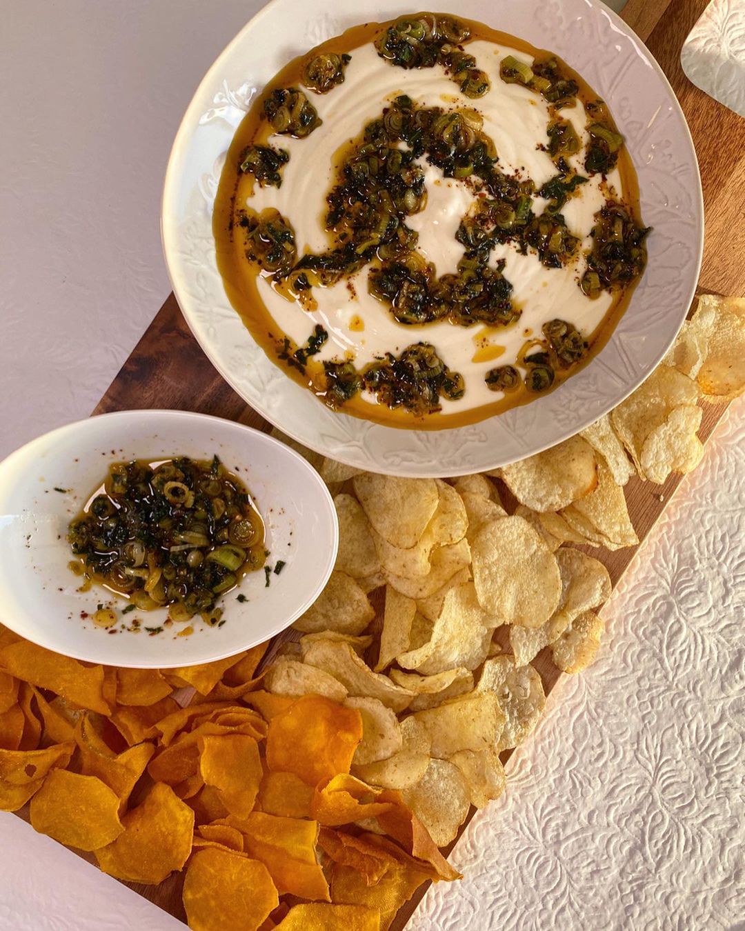 Simple Middle Eastern Yoghurt Dip with Spiced Oil
