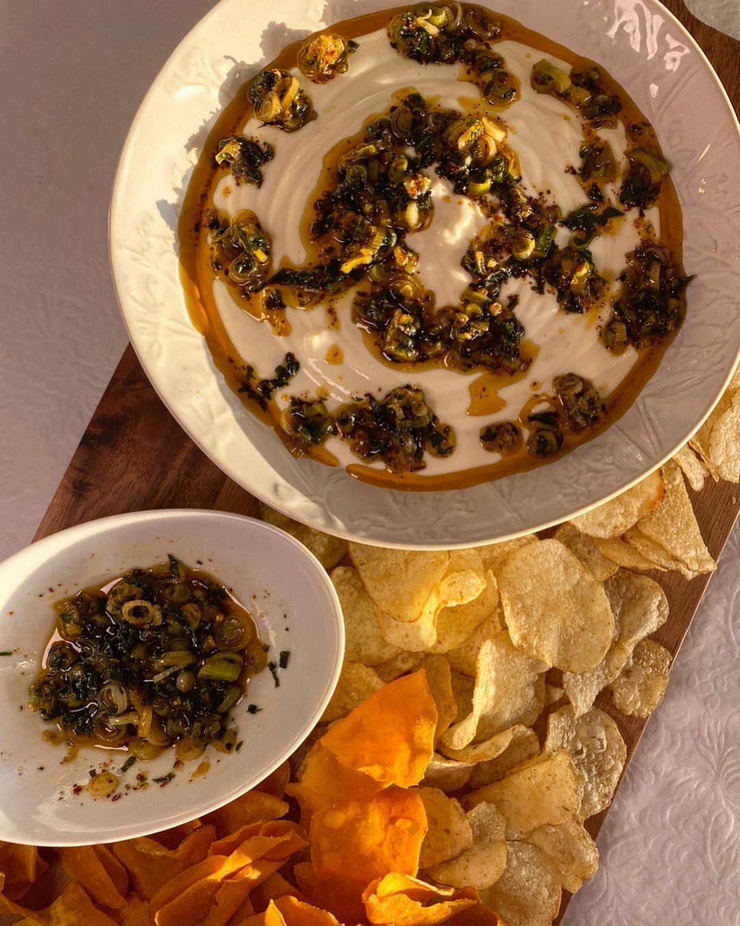Simple Middle Eastern Yoghurt Dip with Spiced Oil