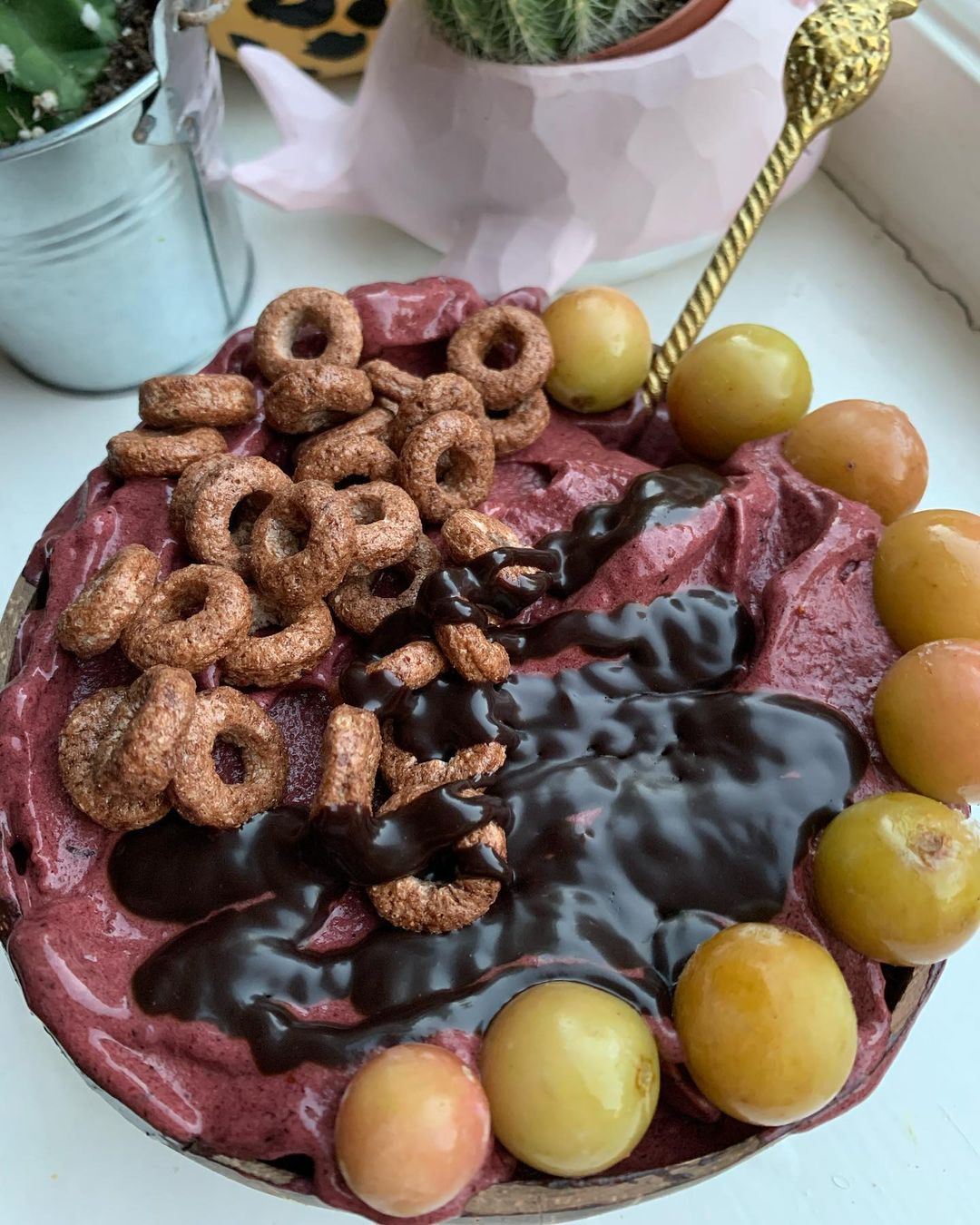 Frozen Chocolate Blueberry Nice Cream
