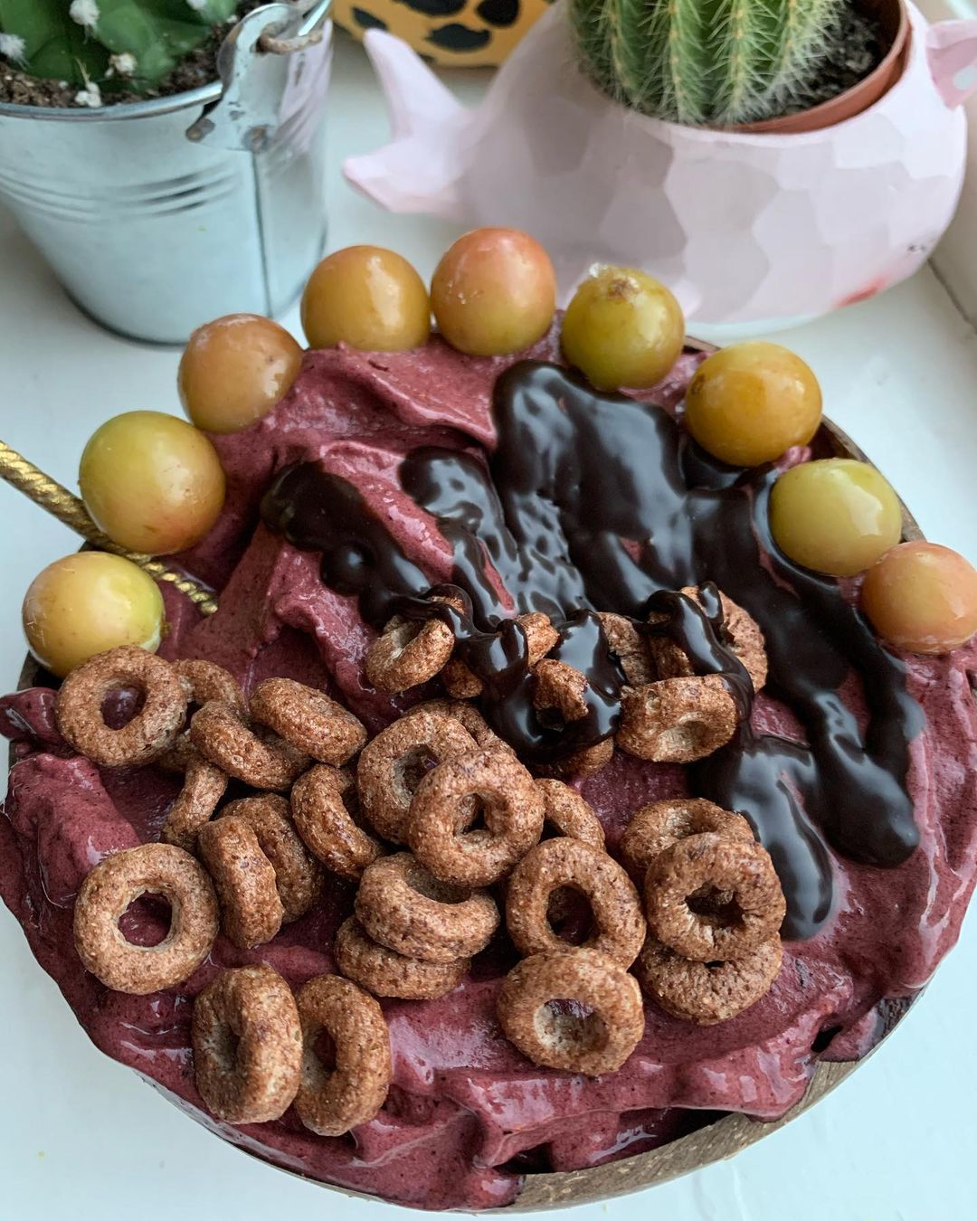 Frozen Chocolate Blueberry Nice Cream