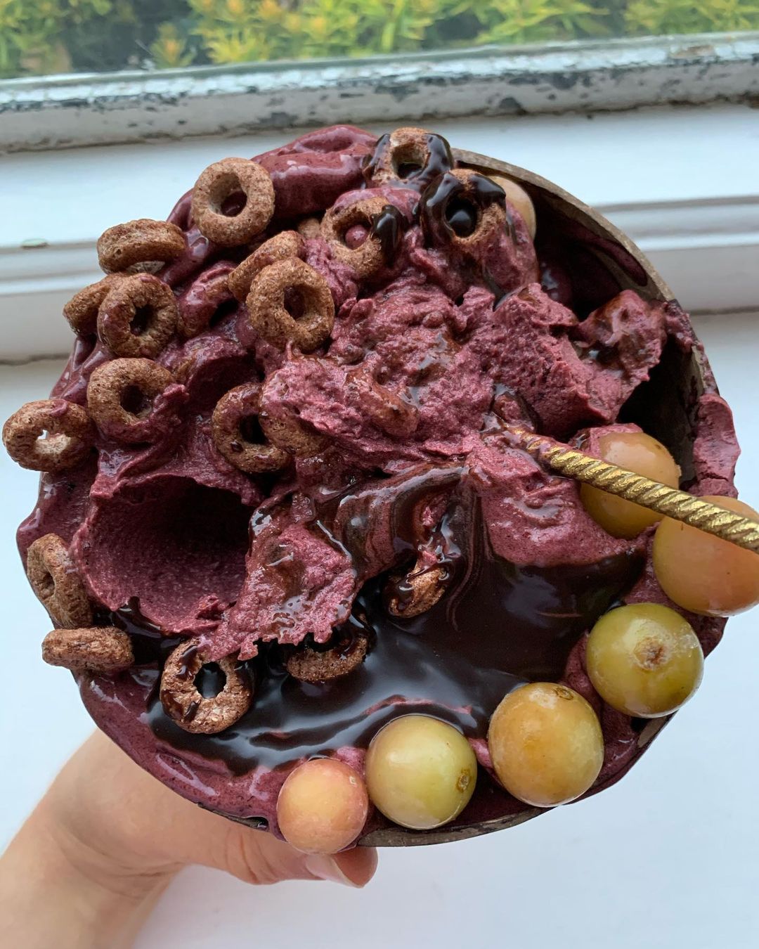 Frozen Chocolate Blueberry Nice Cream