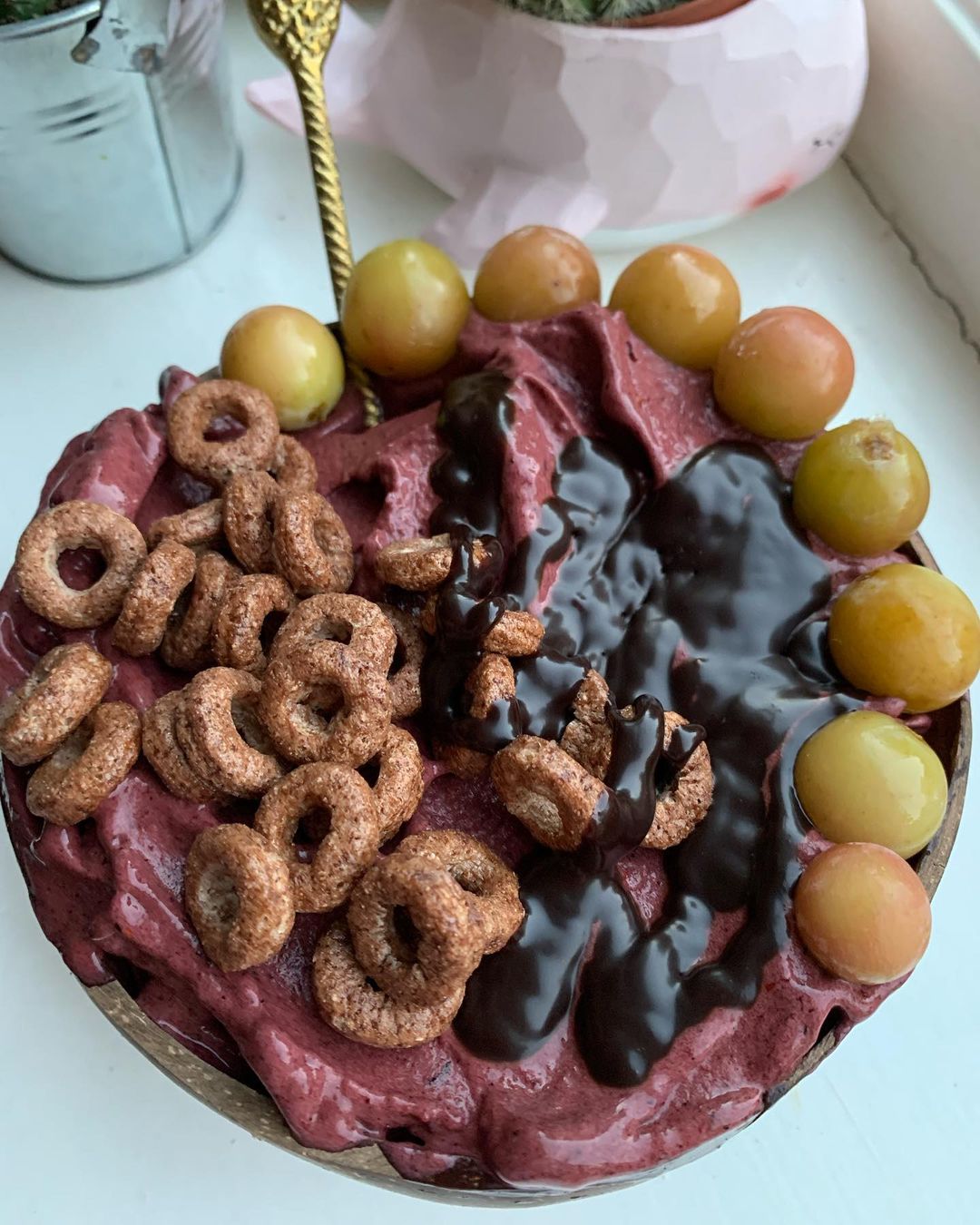 Frozen Chocolate Blueberry Nice Cream
