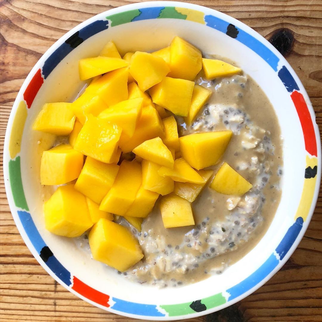 Healthy Oats Breakfast with Mango Toppings