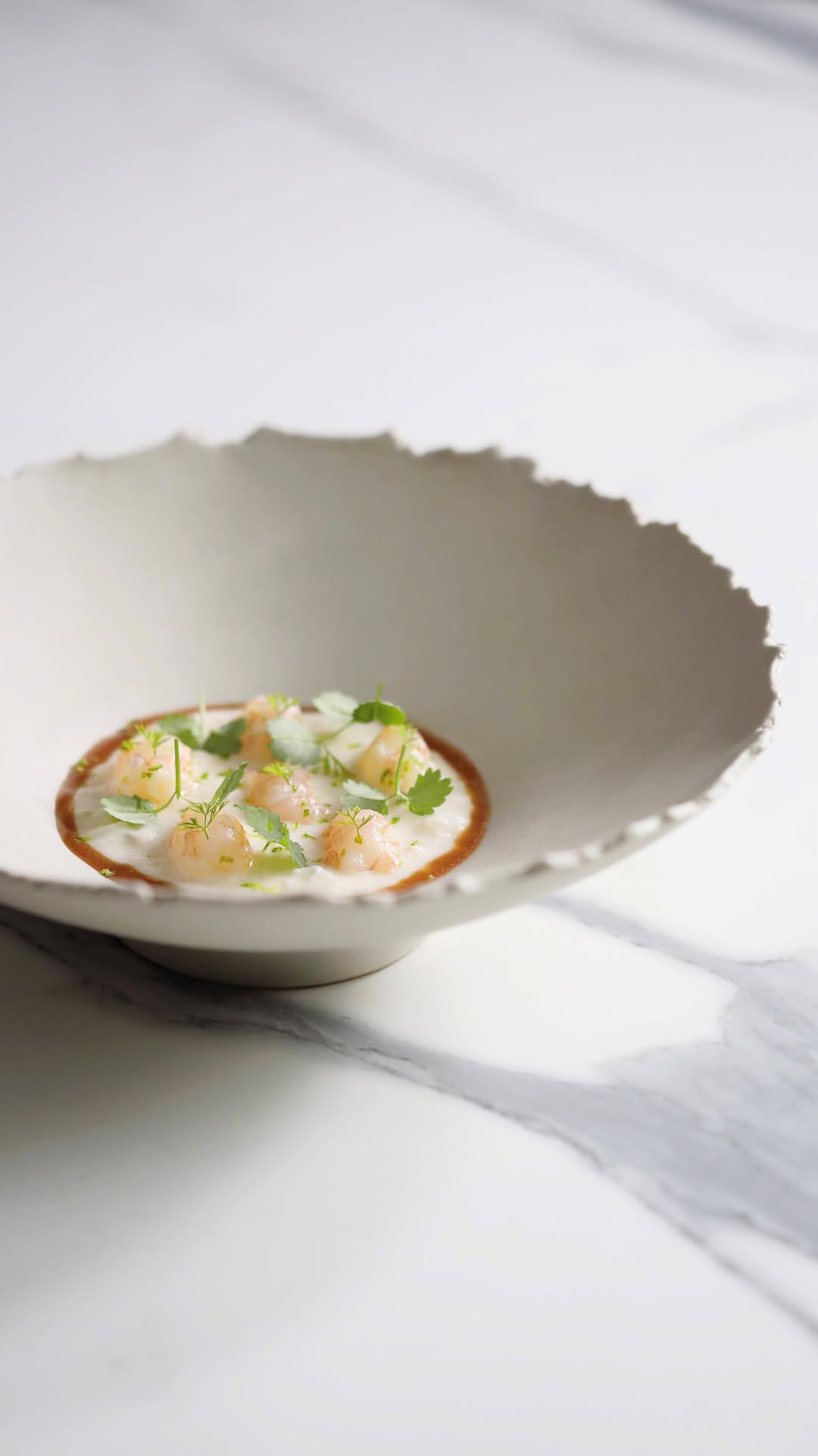 Creamy Gorgonzola Risotto with Marinated Scampi