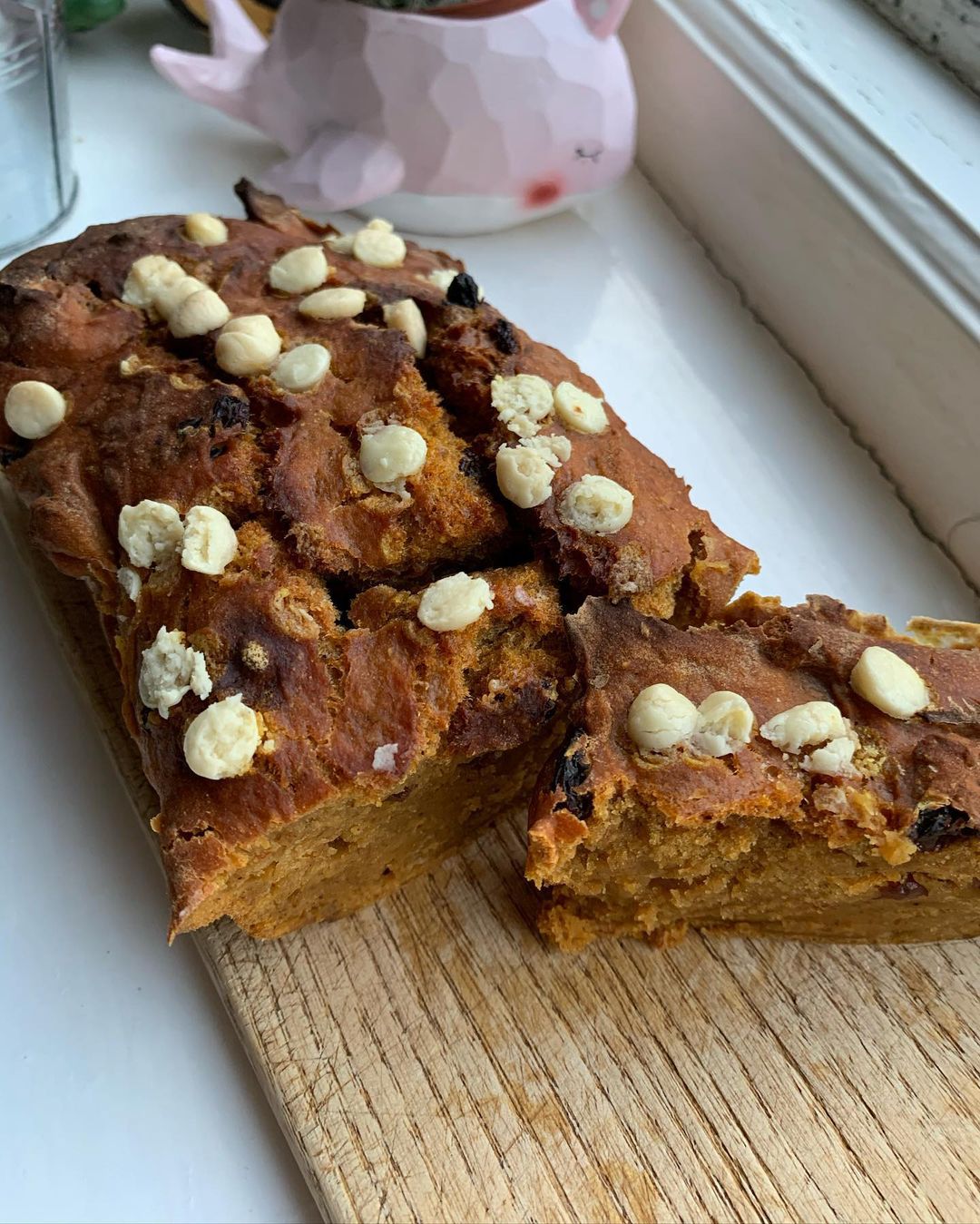 Fudgy Vegan Pumpkin White Choc Loaf