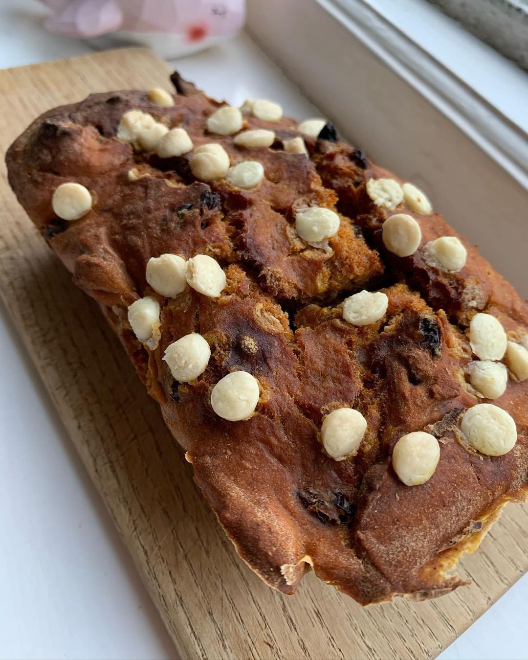 Fudgy Vegan Pumpkin White Choc Loaf