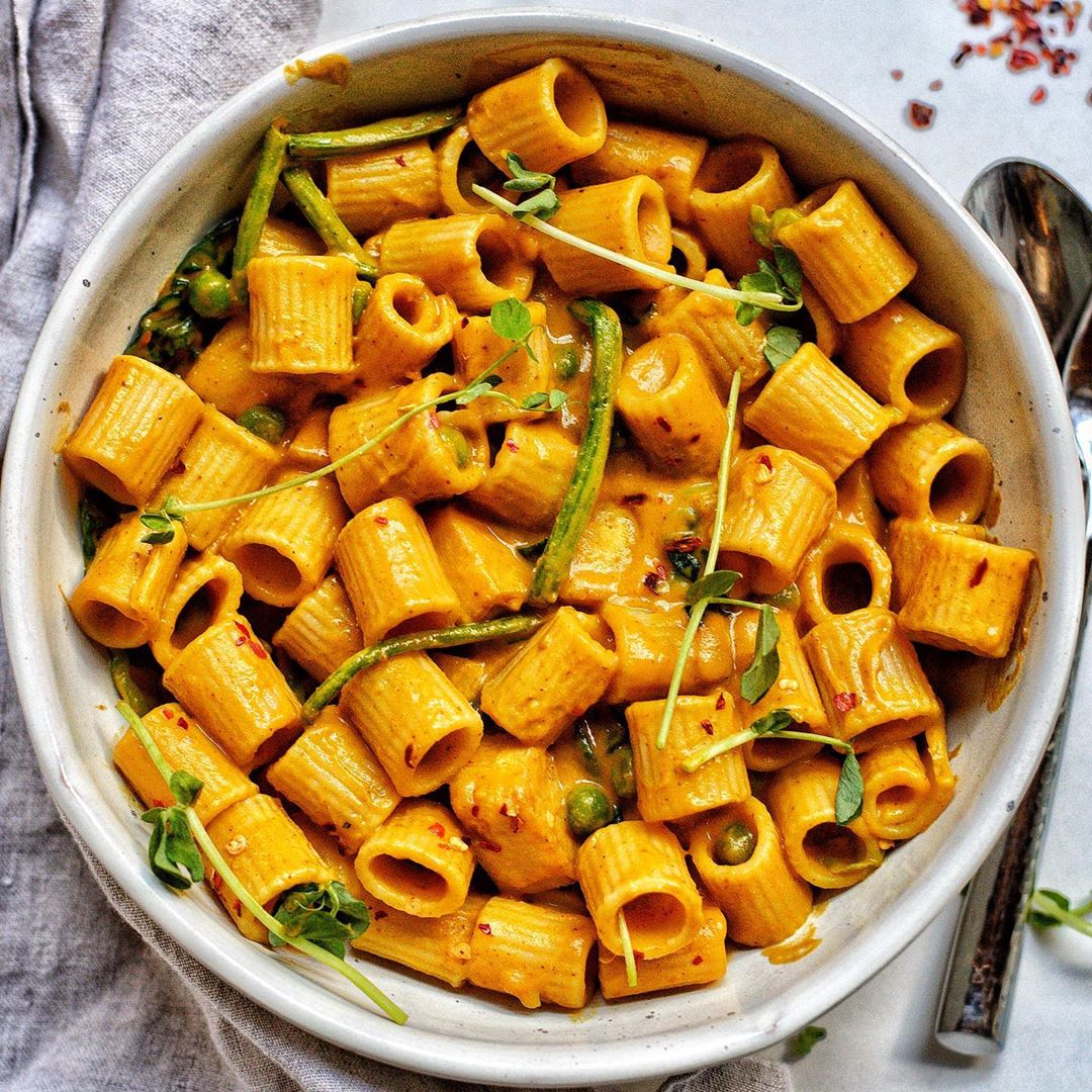 Curry Sweet Potato Rigatoni and Cheese