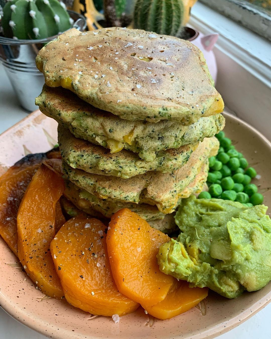 Veggie Chickpea Pancakes with Beetroot Sauce