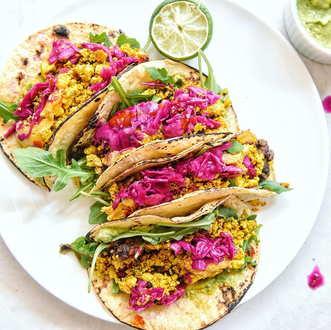 Vegan Breakfast Tacos with Tofu and Beans