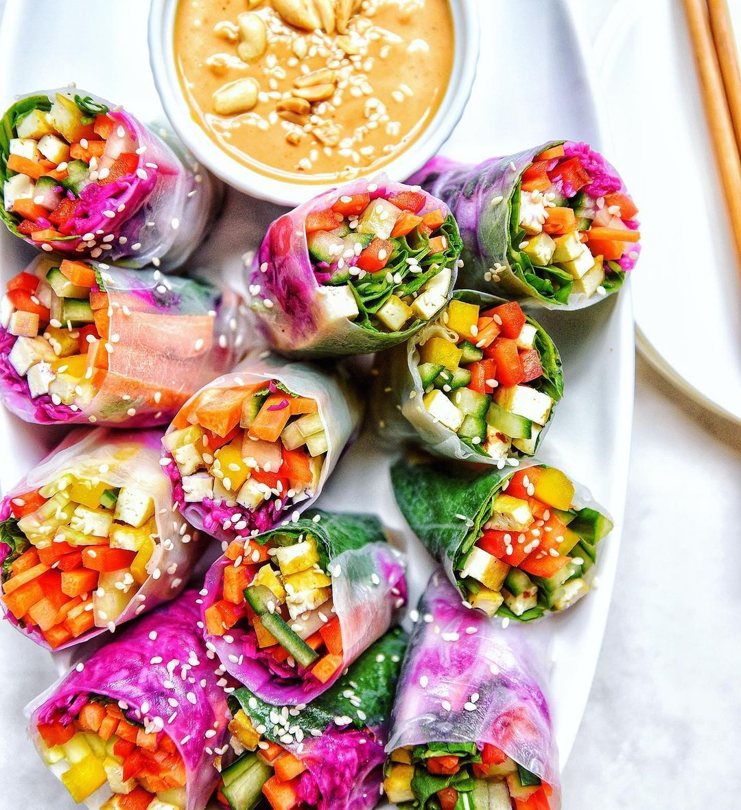 Vegan Cold Rolls with Peanut Sauce