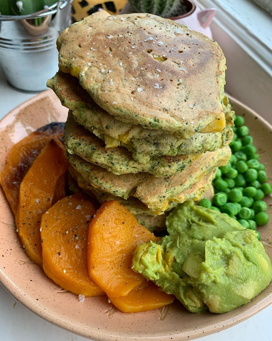 Veggie Chickpea Pancakes with Beetroot Sauce