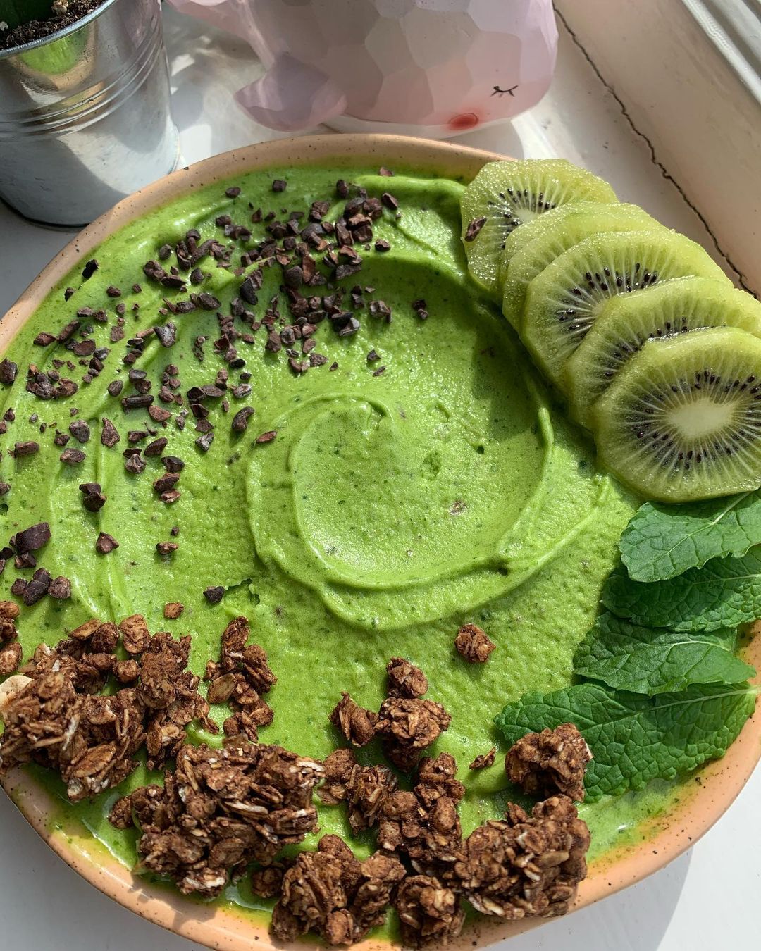 Mint Chocolate Chip Nice Cream Bowl