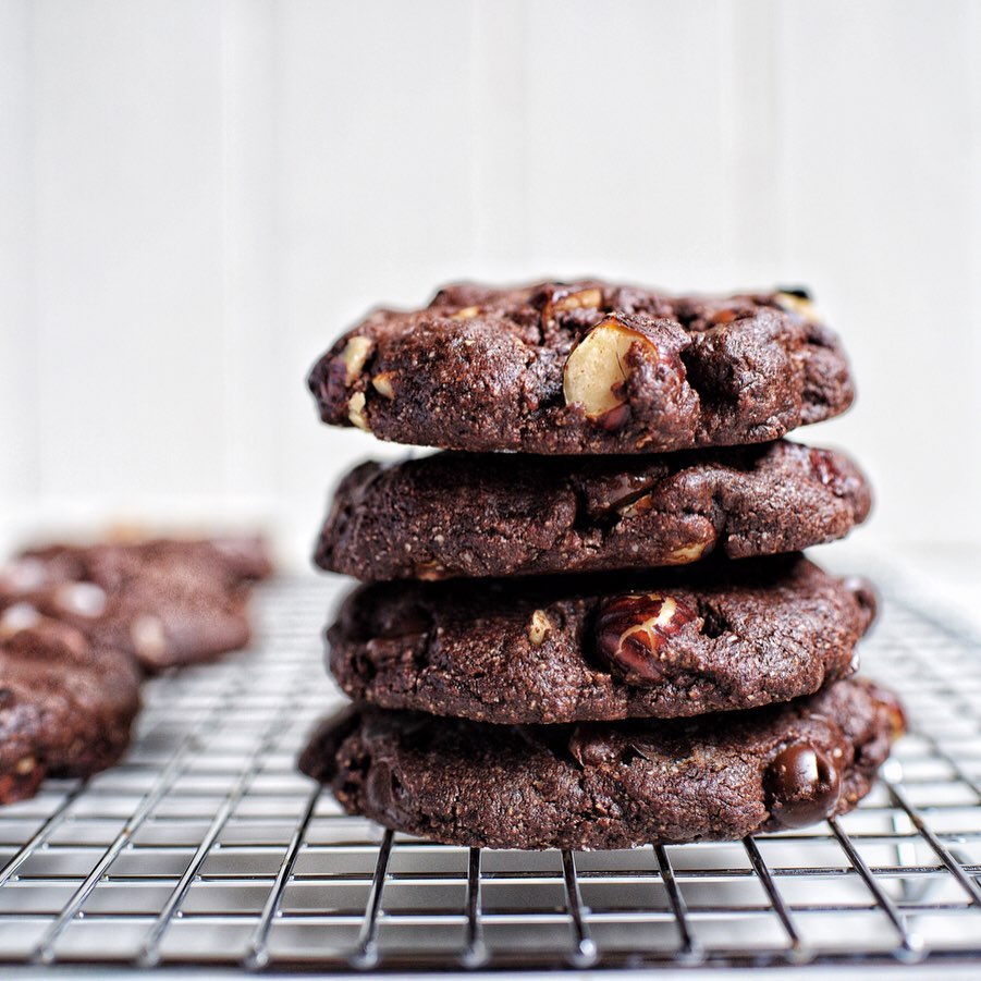 Fudgy Hazelnut Chocolate Cookies