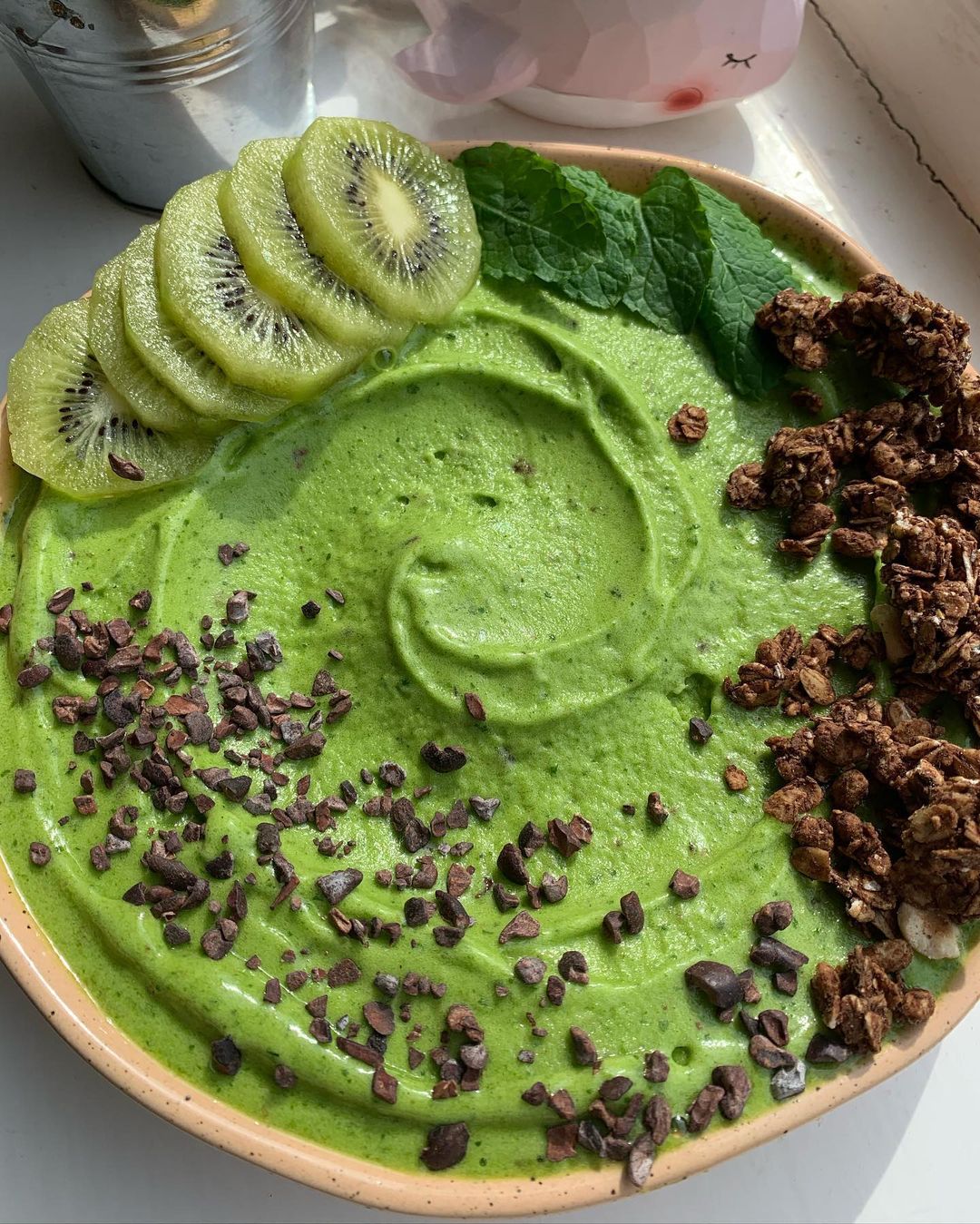 Mint Chocolate Chip Nice Cream Bowl