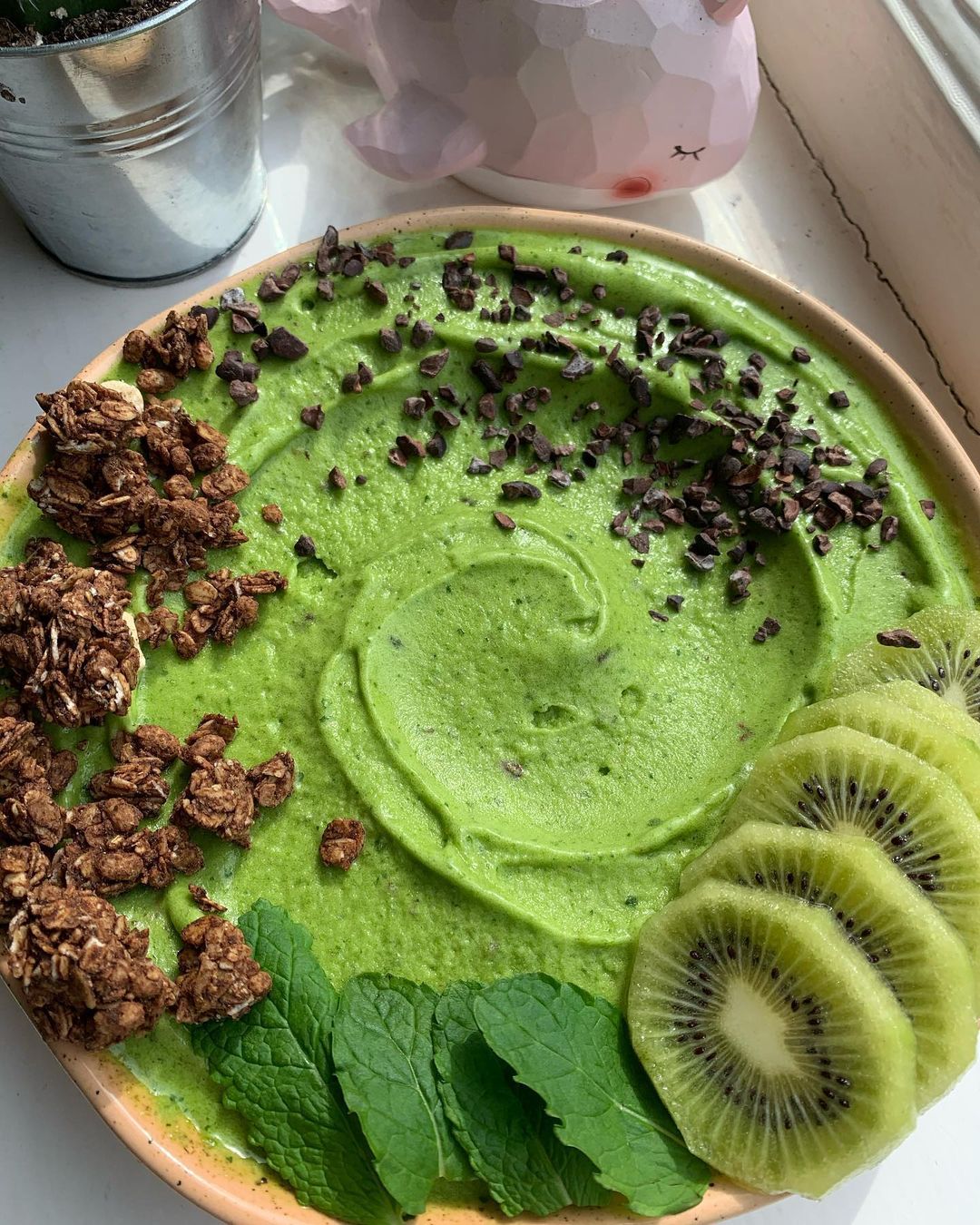 Mint Chocolate Chip Nice Cream Bowl