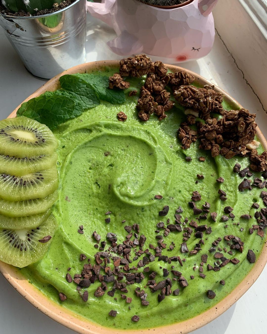 Mint Chocolate Chip Nice Cream Bowl