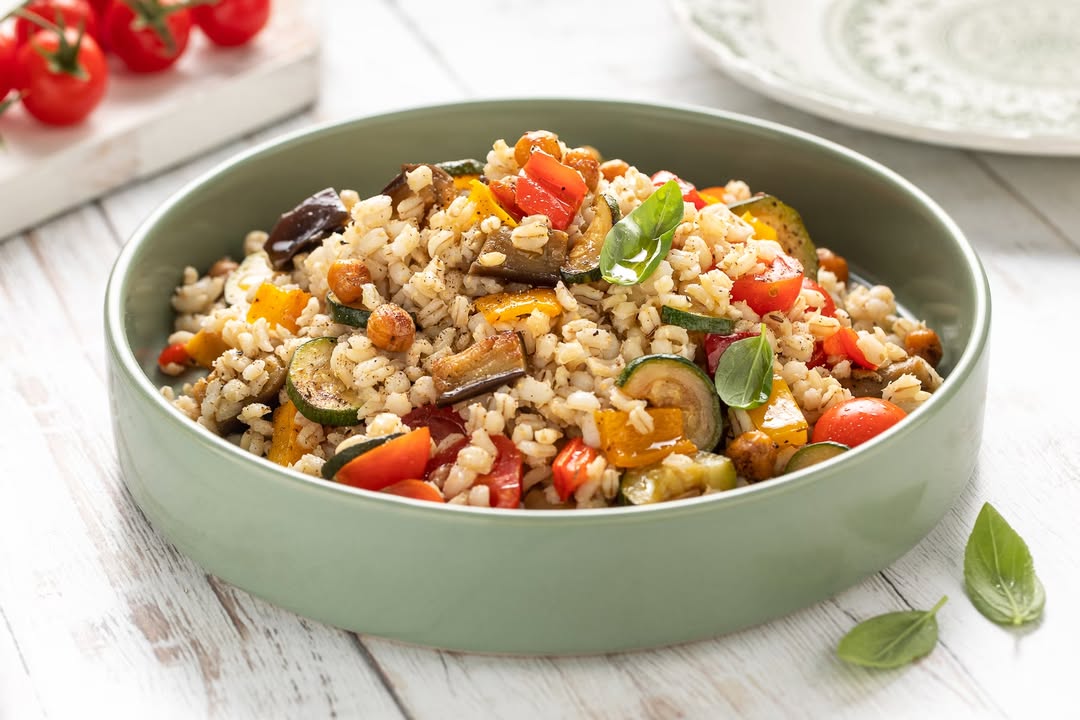Barley Salad with Mixed Vegetables and Legumes
