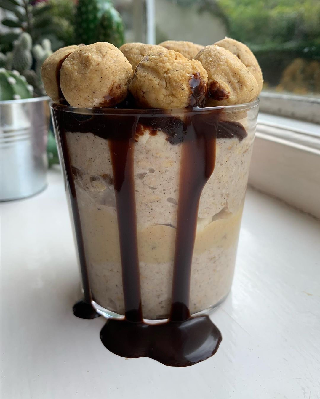Chickpea Cookie Dough Loaded Overnight Oats