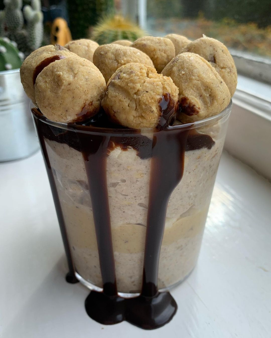 Chickpea Cookie Dough Loaded Overnight Oats