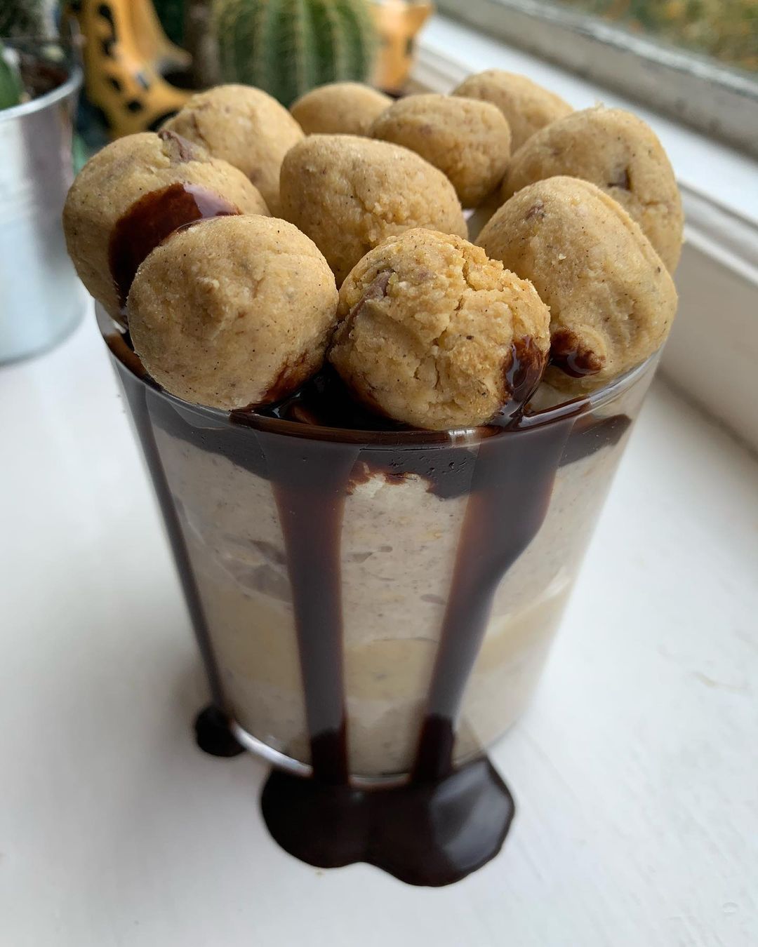 Chickpea Cookie Dough Loaded Overnight Oats