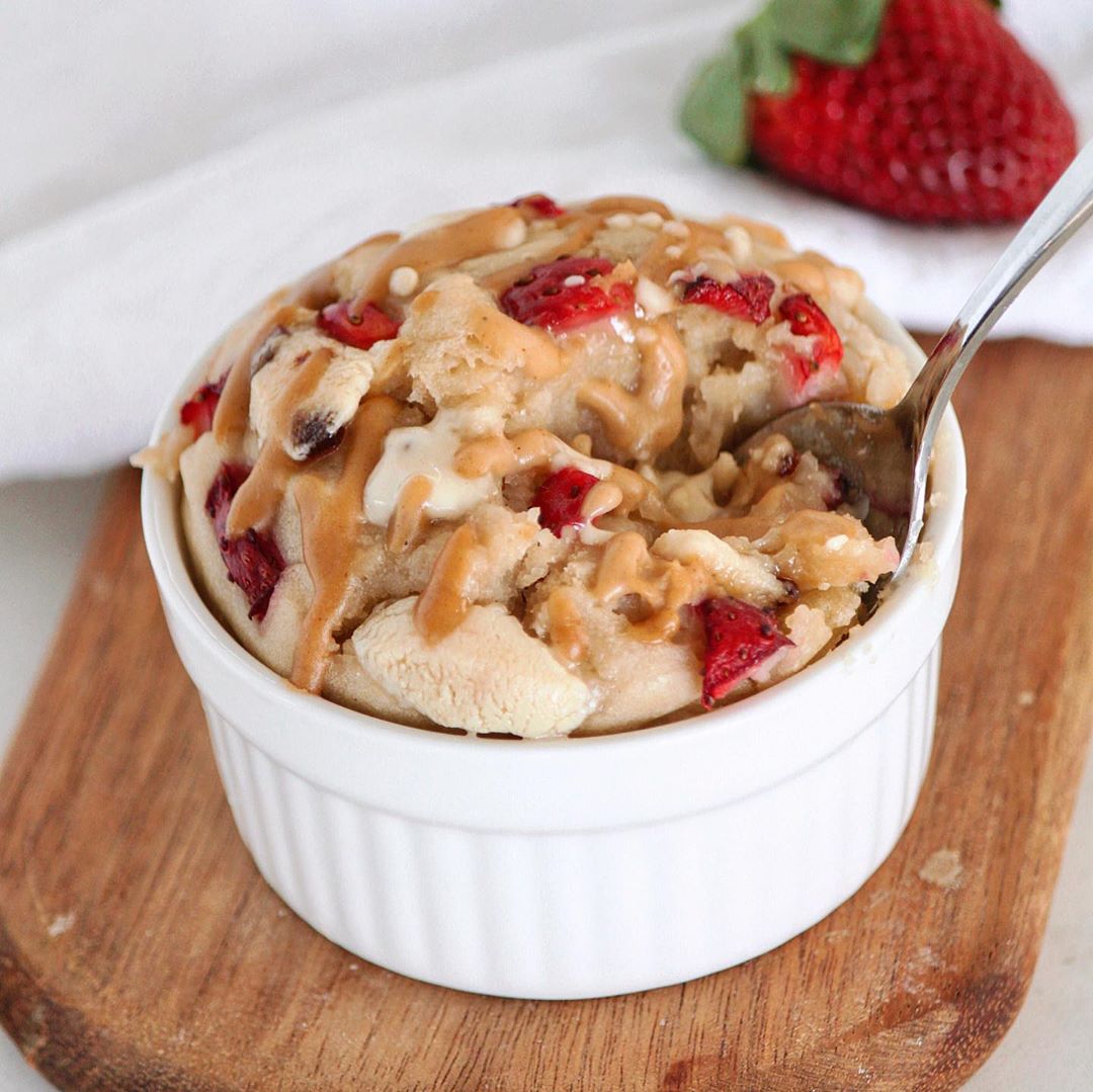 Single Serve White Chocolate Strawberry Muffin