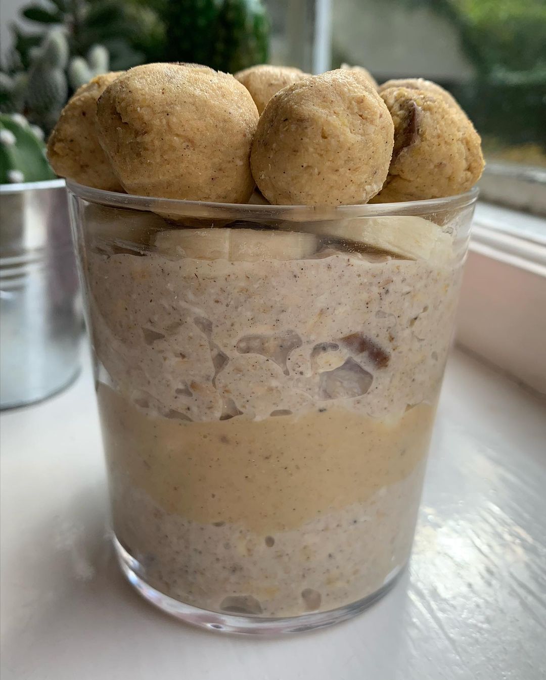Chickpea Cookie Dough Loaded Overnight Oats