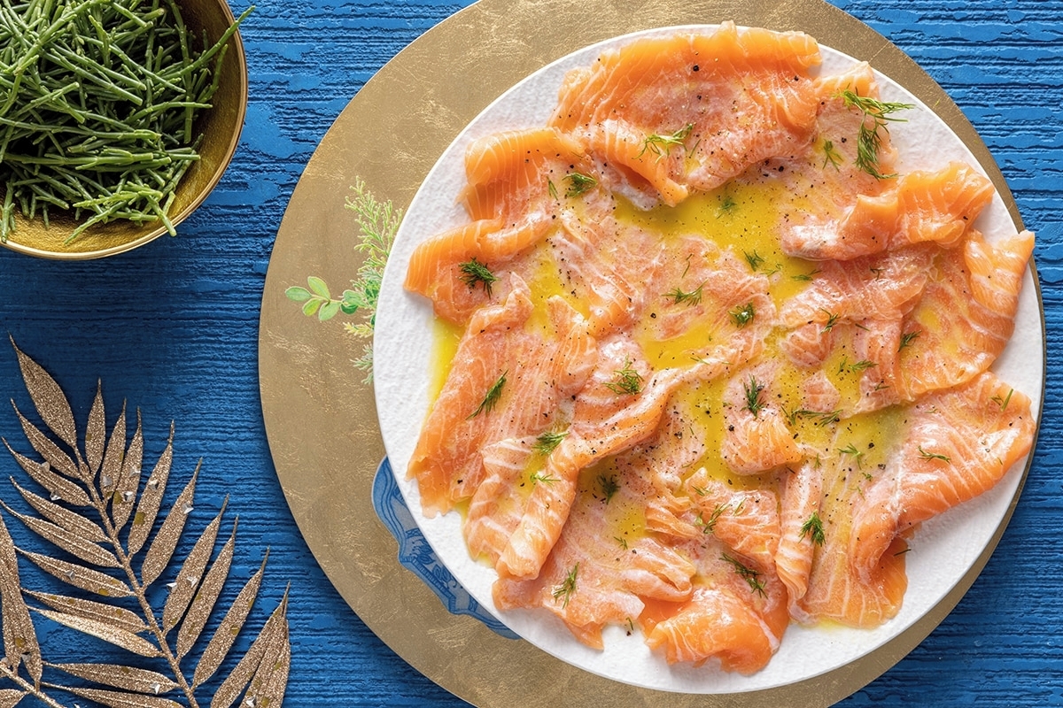 Marinated Salmon Carpaccio Appetizer
