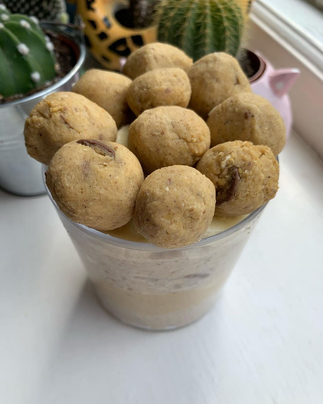Chickpea Cookie Dough Loaded Overnight Oats