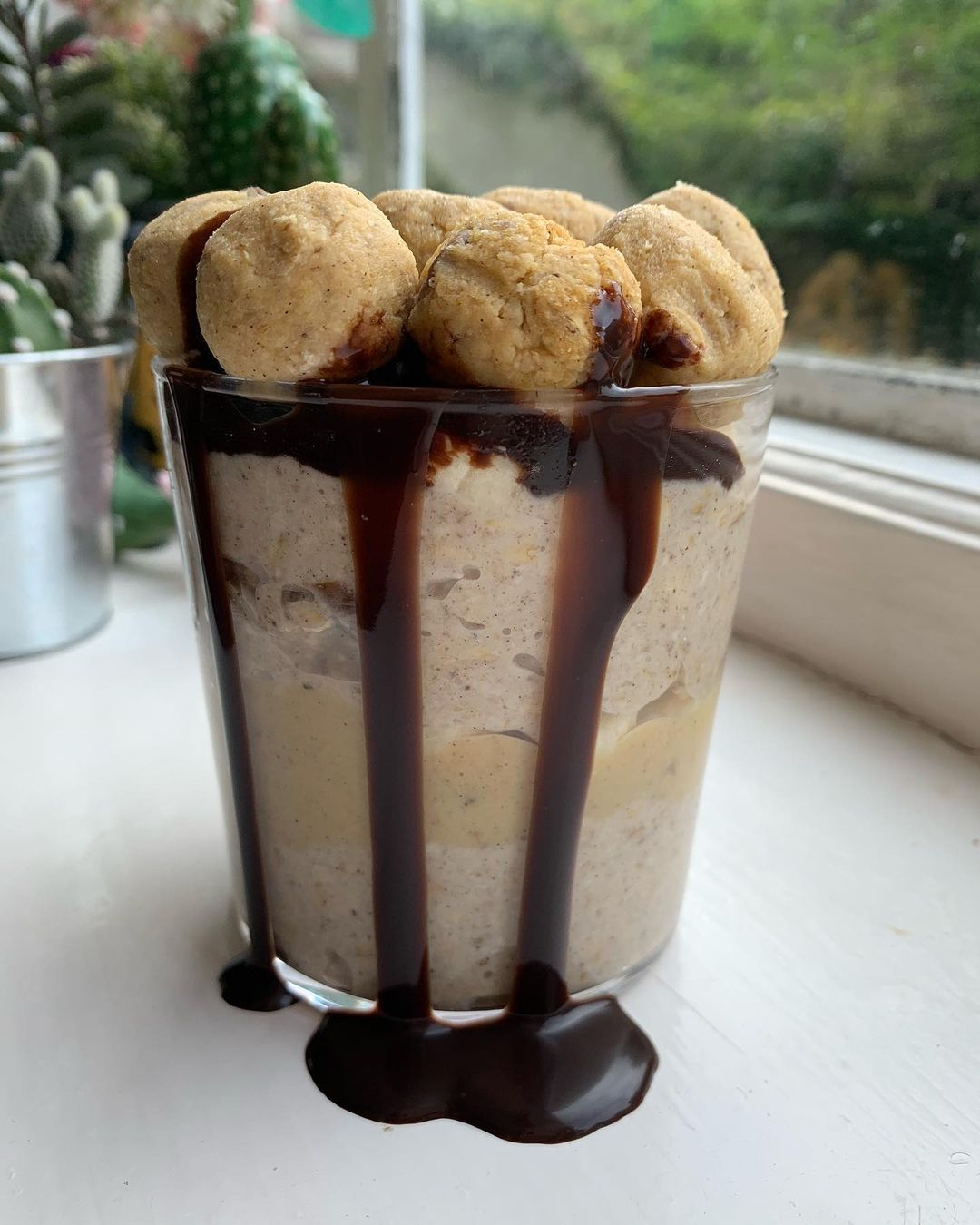 Chickpea Cookie Dough Loaded Overnight Oats