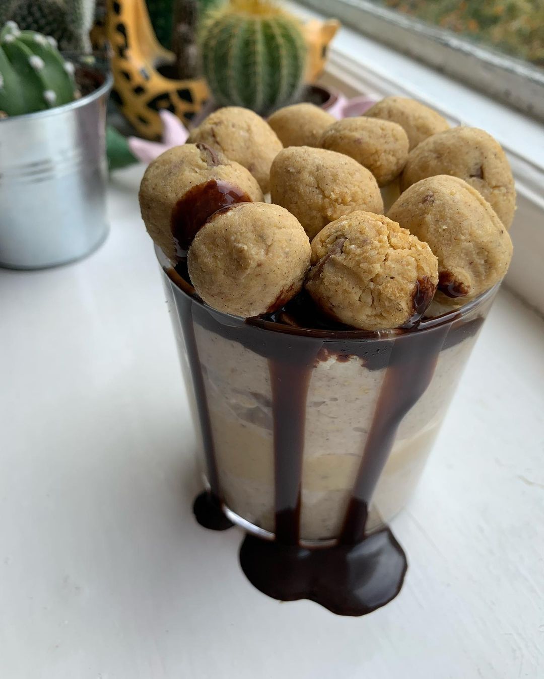 Chickpea Cookie Dough Loaded Overnight Oats