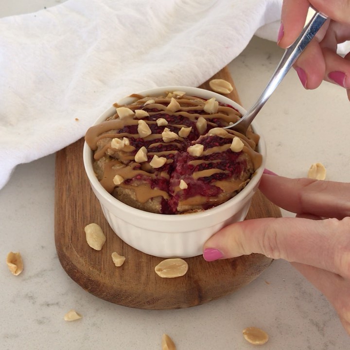 Single Serve Peanut Butter and Jelly Cake