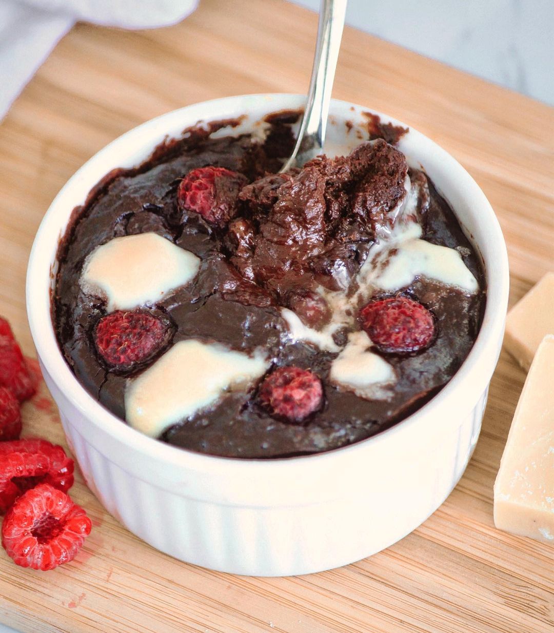 Single Serve Double Chocolate Raspberry Cake
